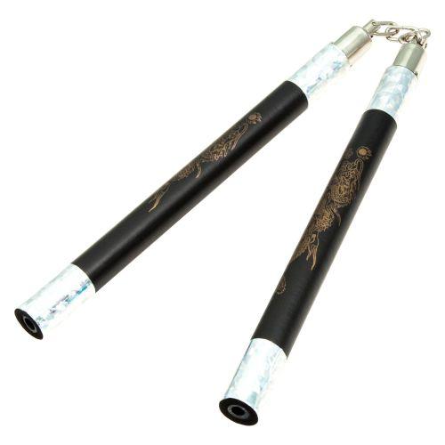 Demo II Black Practice Foam Nunchaku with Gold Dragon - Violent Art Shop