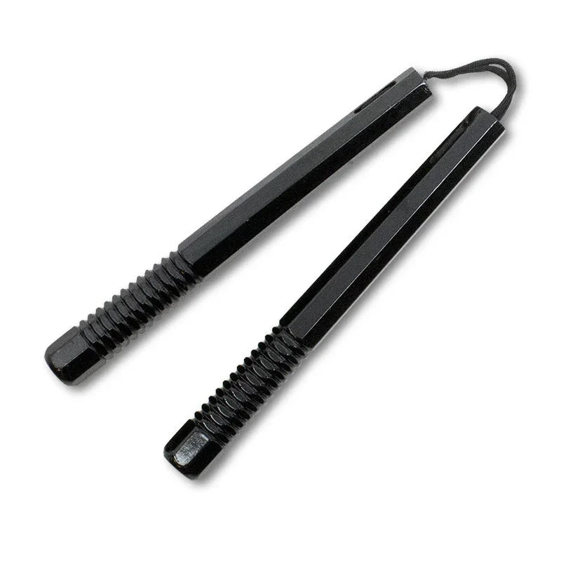 Black Corded Octagon Nunchaku with Grip - Violent Art Shop
