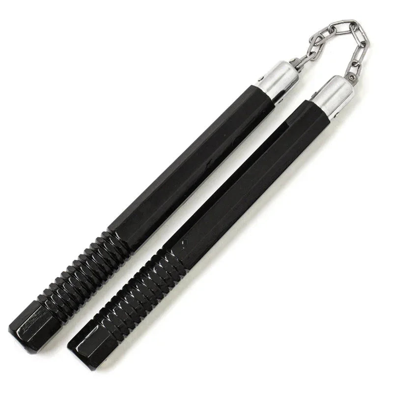 Black Octagon Nunchucks with Grip - Violent Art Shop