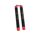 Black Rubber Nunchaku W/ Red Tips