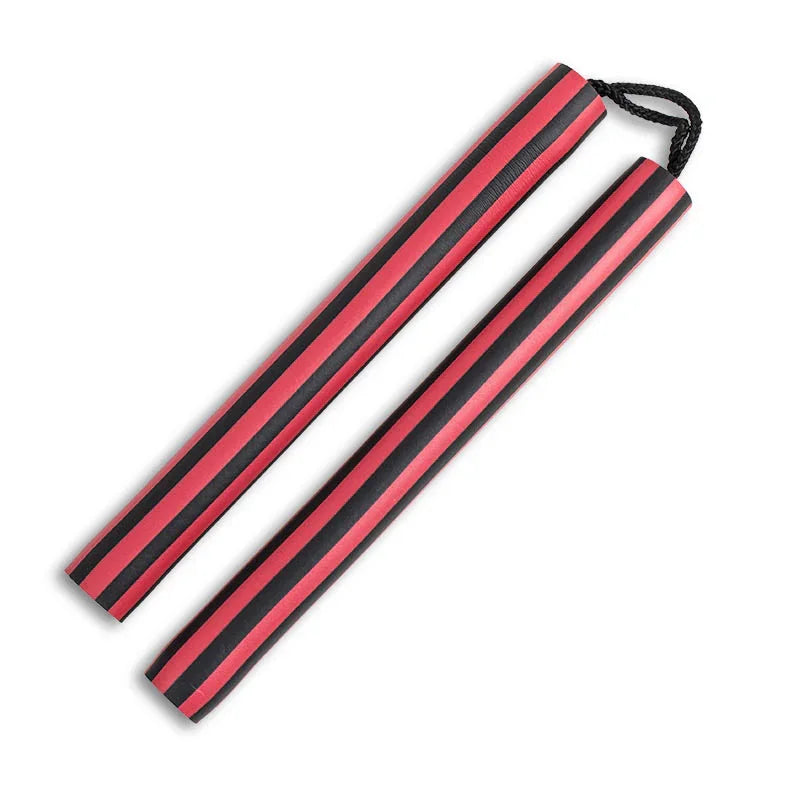 Black Striped Foam Cord Nunchaku - Violent Art Shop