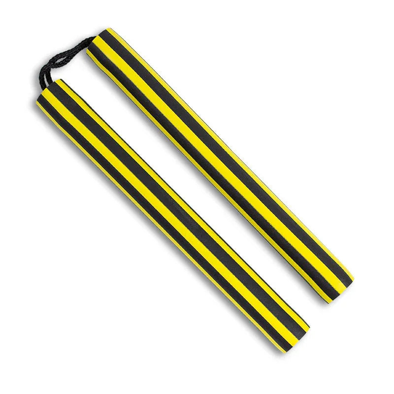 Black Striped Foam Cord Nunchaku - Violent Art Shop