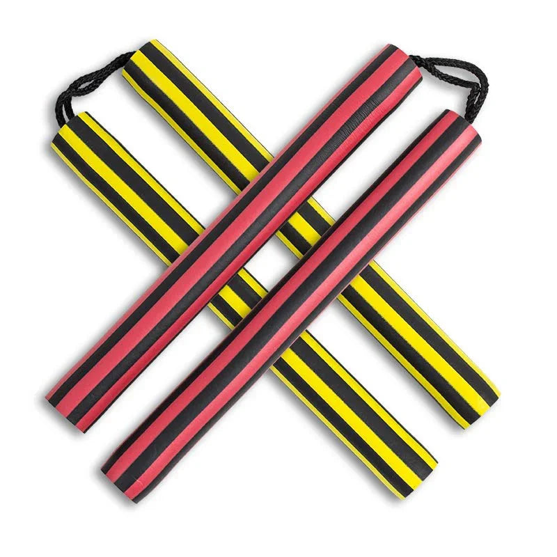Black Striped Foam Cord Nunchaku - Violent Art Shop