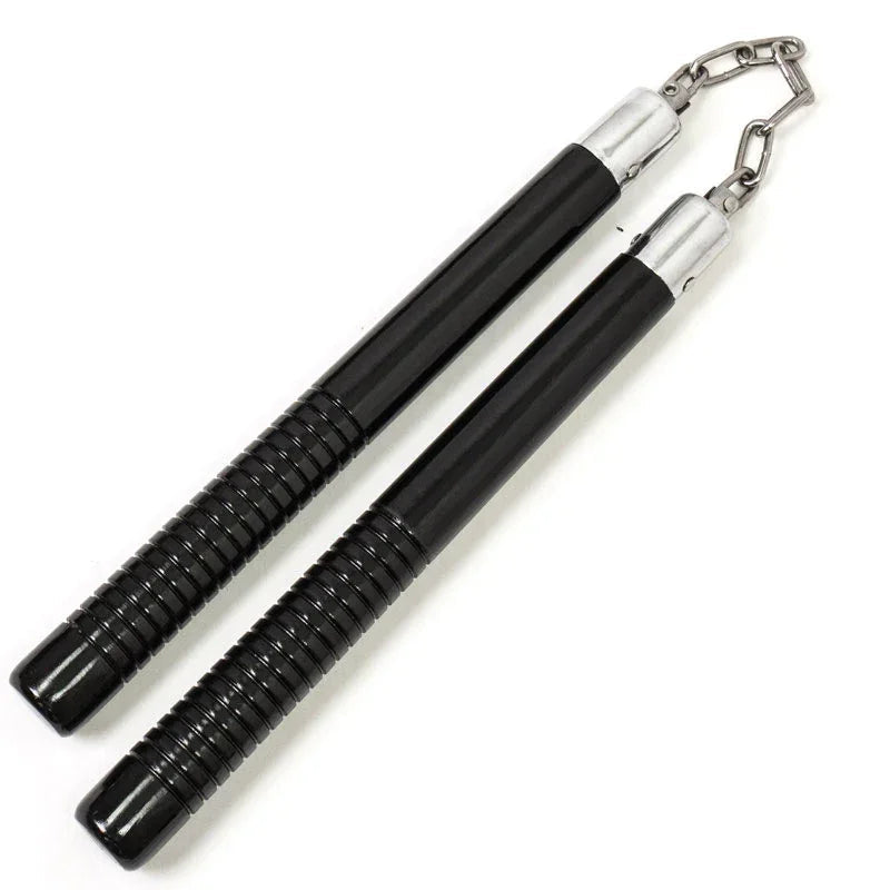 Black Wooden Nunchaku with Grip - Violent Art Shop