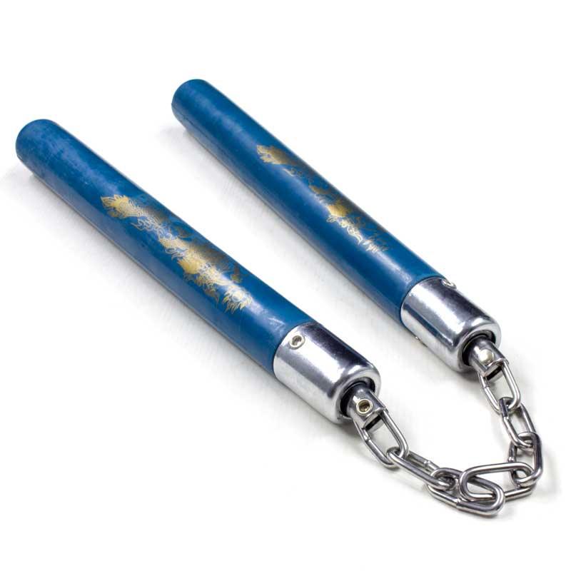 Blue Hard Rubber Nunchaku - Violent Art Shop