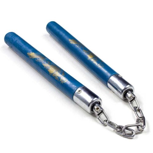 Blue Hard Rubber Nunchaku - Violent Art Shop