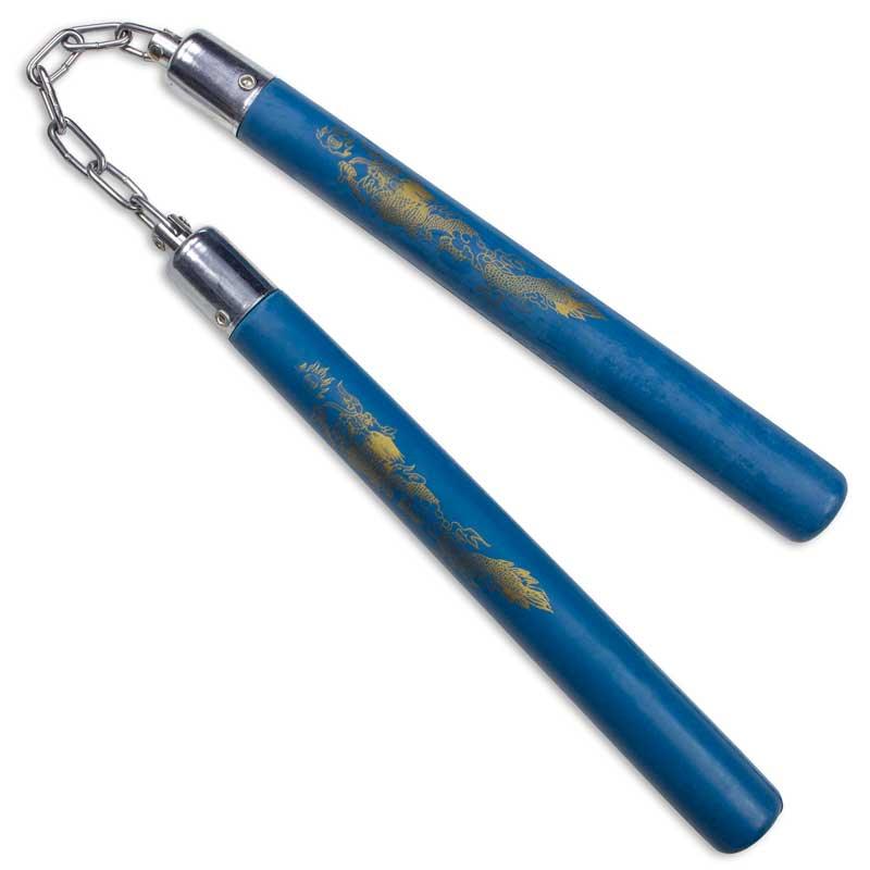 Blue Hard Rubber Nunchaku - Violent Art Shop