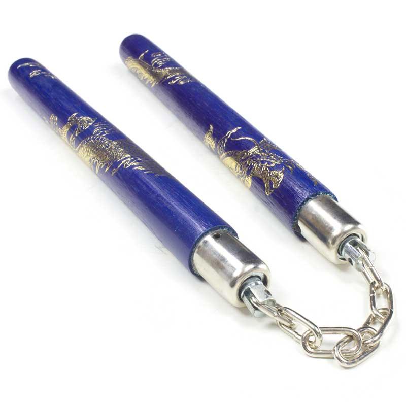 Gold Dragon Rattan Nunchaku - Violent Art Shop