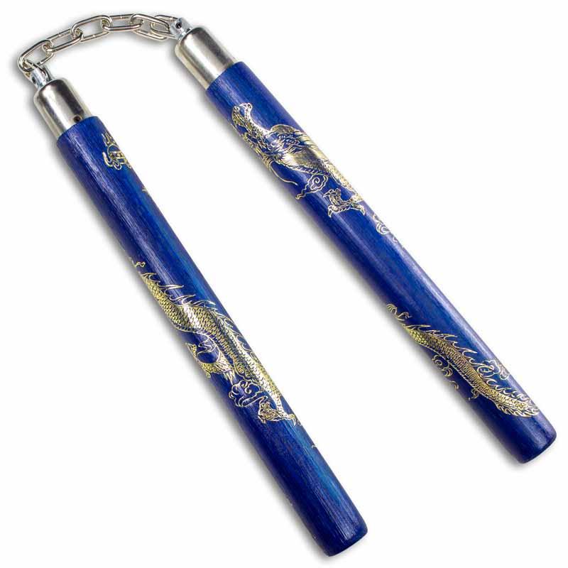 Gold Dragon Rattan Nunchaku - Violent Art Shop