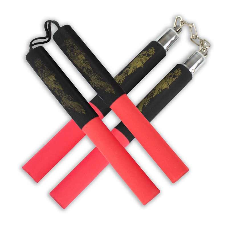 Red and Black Foam Nunchaku - Violent Art Shop