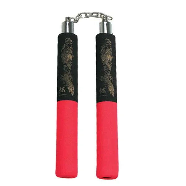 Red & Black Rubber Foam Nunchaku