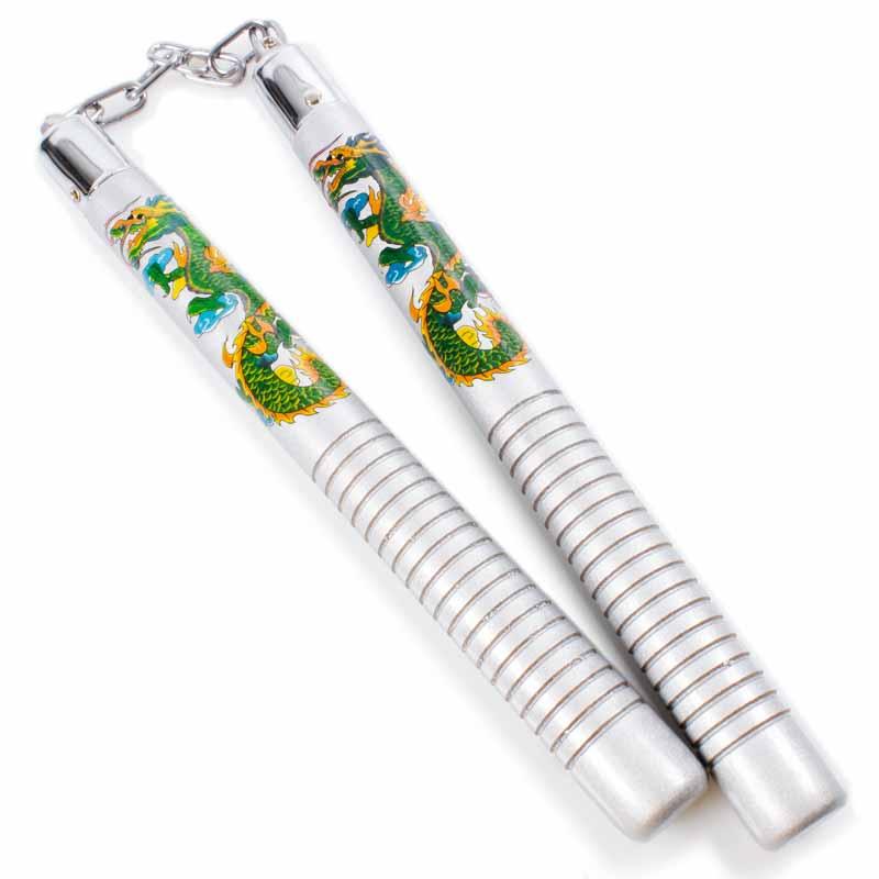 Silver Dragon Nunchaku - Violent Art Shop